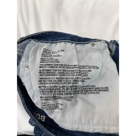 BDG Womens Blue Denim Button Fly Cuffed Hem Shorts Size 30 - Picture 8 of 8